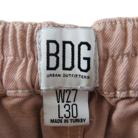 BDG Urban Outfitters Pink Denim Baggy Cargo Jogger Pants Size 27 - Picture 5 of 11